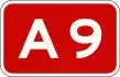 A9 motorway shield}}