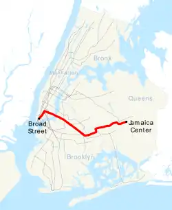 Map of the "J" train