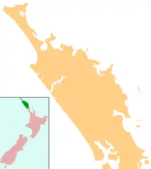 Location of Lake Whirirau