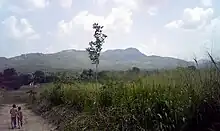 A long shot of the Dummiya mountains range, home to Na Uyana Aranya.