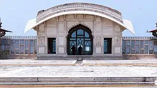 The white marbled Naulakha Pavilion at the Lahore Fort, Pakistan