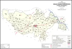 Map showing Ajgain (#014) in Nawabganj CD block