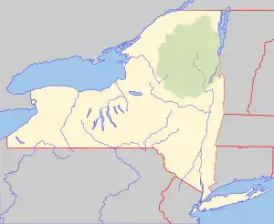 Location of Old Forge Pond in New York, USA.