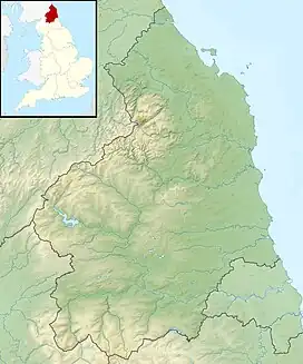 Location of reservoir in Northumberland, England