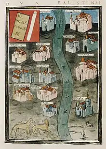 A detailed map of Palestine from the century