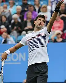 Novak Djokovic, 2023 men's singles champion. It was his twenty-second major title and his tenth at the Australian Open.