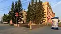 Entrance to Krasny Prospekt Station. The corner of Krasny Avenue and Gogol Street