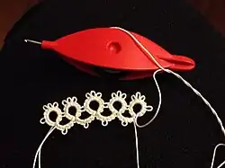 Tatting, with shuttle