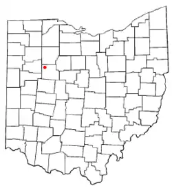 Location of Ada, Ohio