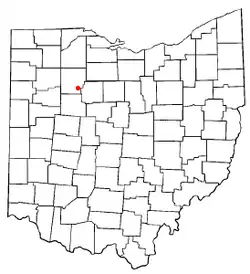 Location of Mount Blanchard, Ohio