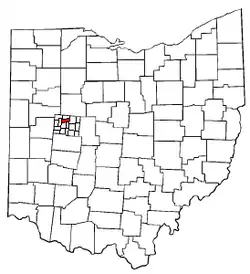 Location of McArthur Township in Ohio