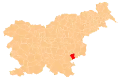 Location of the Municipality of Šentjernej in Slovenia