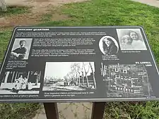 Information board on officers' quarters.