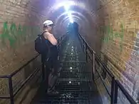 Inside the Old Croton Aqueduct at the weir in Ossining