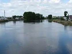 Flood on Om River, 2015, village Moshnino, Kuybyshevsky District