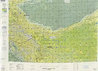 Map including the river (labeled as Ch'e-erh-ch'en Ho) (DMA, 1980)