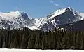 Otis Peak (left) and Hallett Peak from northeast