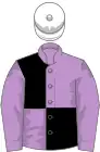 Mauve and black (quartered), mauve sleeves, white cap