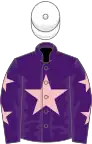 Purple, pink star, purple sleeves, pink stars, white cap