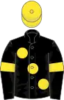 Black, Yellow Large Spots, Black Sleeves, yellow armlets and cap