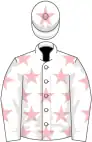 White, pink stars, white cap, pink star