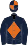 Dark blue, orange diamond, quartered cap