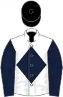 White, Dark Blue diamond and sleeves, Black cap