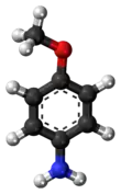 Ball-and-stick model of p-anisidine