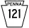 Pennsylvania Route 121 marker