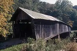 The former Ponn Humpback Covered Bridge over Raccoon Creek