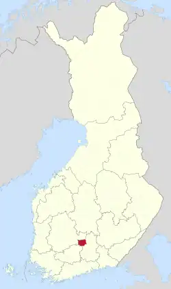 Location of Padasjoki in Finland