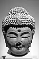 Head of Buddha, 10th–11th century.  Cast iron, h. 37.4 cm.  National Museum of Korea.