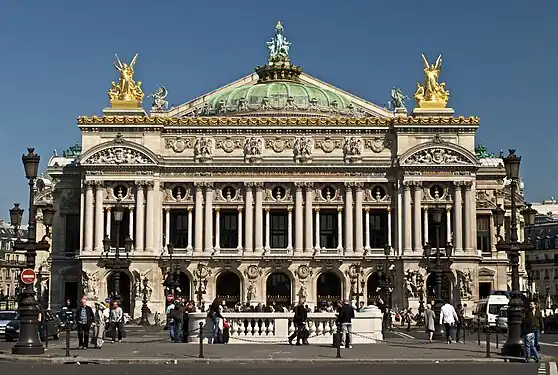 The Palais Garnier in Paris, built between 1861 and 1875, a Beaux-Arts masterpiece