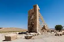 Lateral view of tomb of Cambyses II, Pasargadae, Iran