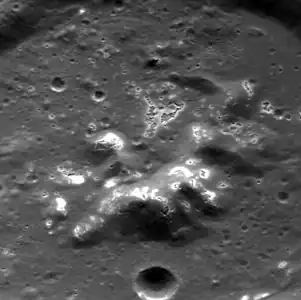 Hollows are present on and around the central peak complex of Pasch crater