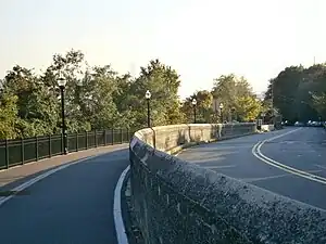 View looking south from top of Pershing Road near Boulevard East