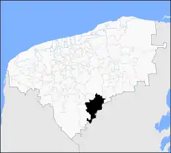 Location of Peto in Yucatán