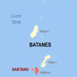 Map of Batanes with Sabtang highlighted