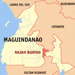 Map of Maguindanao del Sur with Rajah Buayan highlighted