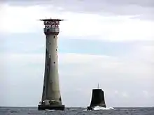 Helipad atop the Eddystone Lighthouse offshore Rame Head