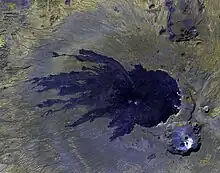 Satellite image of the darker, more recent lava rock