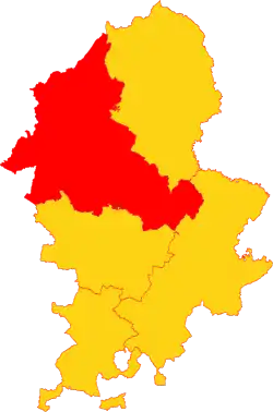 Pirehill Hundred (red) shown in Staffordshire