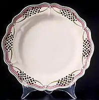 Creamware plate with pierced openwork, c. 1780