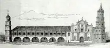 Pre-1863 lithograph photo of Malolos Cathedral