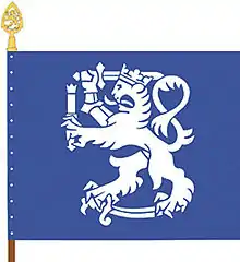 Finnish Defence Forces International Center: Finnish lion holding a herald's staff