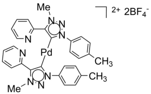 An example of cationic PdNHC complex for efficient catalysis of Sonogashira reaction in water.