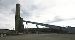 Old tower and surrounding buildings of Pyhäsalmi mine