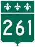 Route 261 marker