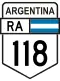 National Route 118 shield}}