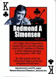 Simonsen posthumously honored as the King of Clubs in Flying Buffalo's Famous Game Designer Trading Cards, 2008